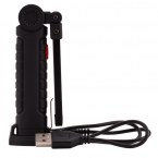 Latarka wielofunkcyjna USB Aflame, czarny
