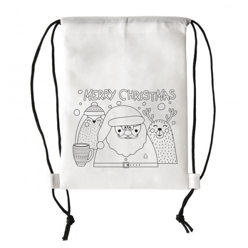 Plecak non-woven dla dzieci Christmas, biały
