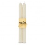 Zestaw 2 długich świec z wosku pszczelego Biella, biały