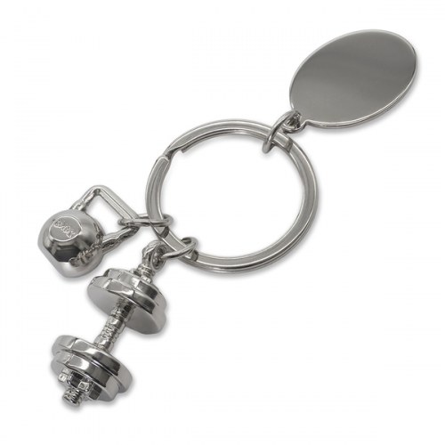 Brelok z motywem sportowym GymKey, srebrny
