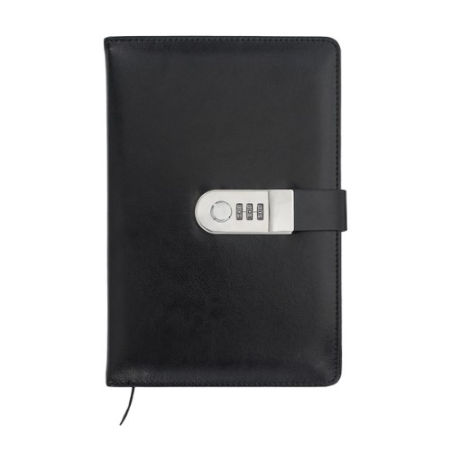 Zestaw notes z szyfrem i długopis Windsor, czarny