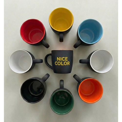 Kubek ceramiczny Esla 345 ml, niebieski