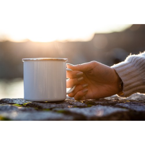 Kubek emaliowany Oldie 500 ml, biały - druga jakość