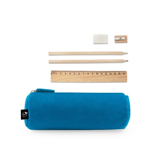 NOMAD. Wielofunkcyjne etui z filcu pochodzącego z recyklingu (100% rPET) z linijką, ołówkami, gumką i temperówką