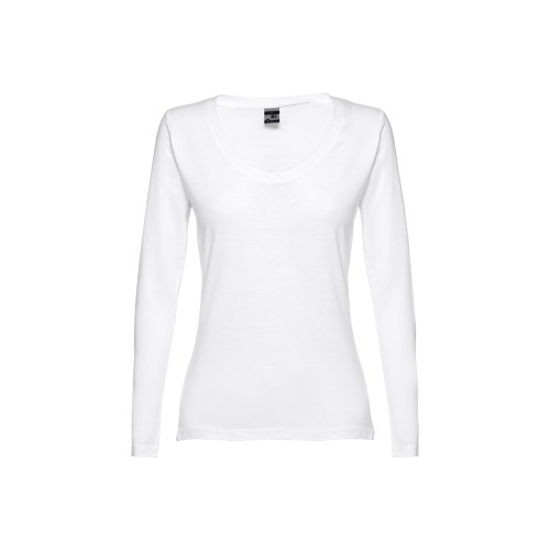 THC BUCHAREST WOMEN WH. T-shirt damski z długim rękawem taliowany