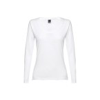 THC BUCHAREST WOMEN WH. T-shirt damski z długim rękawem taliowany