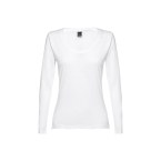 THC BUCHAREST WOMEN WH. T-shirt damski z długim rękawem taliowany