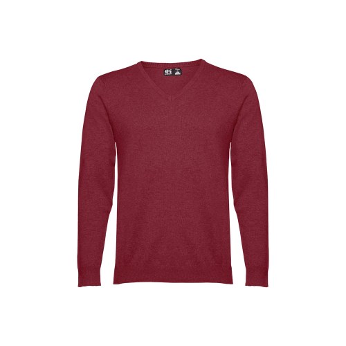 THC MILAN. Męski sweter V-neck z bawełny i poliamidu