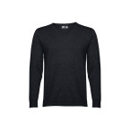 THC MILAN. Męski sweter V-neck z bawełny i poliamidu