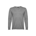 THC MILAN. Męski sweter V-neck z bawełny i poliamidu