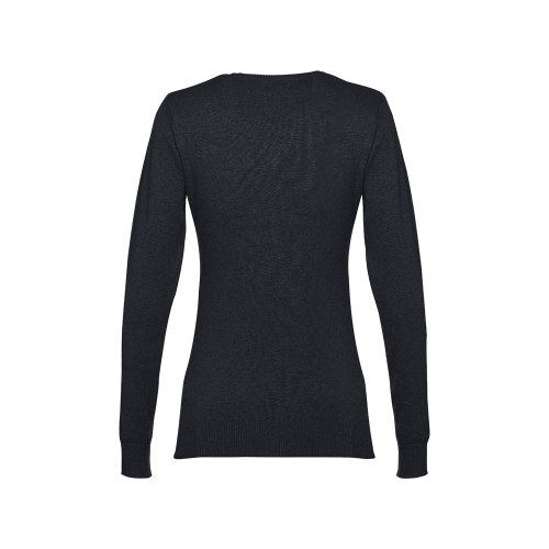 THC MILAN WOMEN. Damski sweter z dekoltem V-neck z bawełny i poliamidu