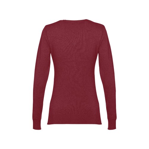 THC MILAN WOMEN. Damski sweter z dekoltem V-neck z bawełny i poliamidu