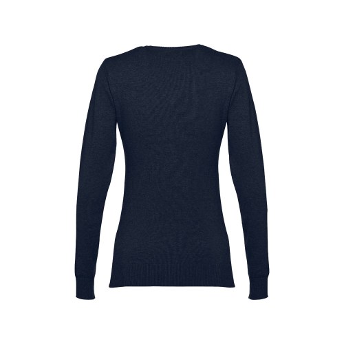 THC MILAN WOMEN. Damski sweter z dekoltem V-neck z bawełny i poliamidu