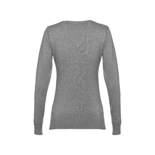 THC MILAN WOMEN. Damski sweter z dekoltem V-neck z bawełny i poliamidu