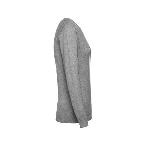 THC MILAN WOMEN. Damski sweter z dekoltem V-neck z bawełny i poliamidu
