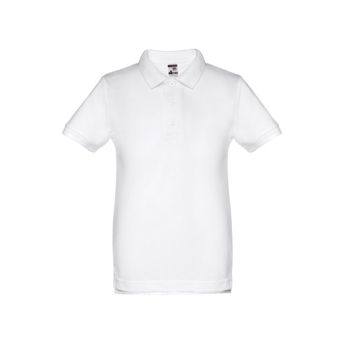 THC ADAM KIDS WH. Koszulka polo z krótkim rękawem dla dzieci (unisex). Kolor biały