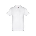 THC ADAM KIDS WH. Koszulka polo z krótkim rękawem dla dzieci (unisex). Kolor biały