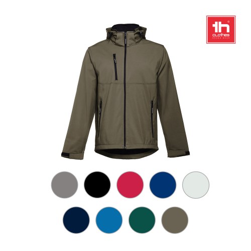 THC ZAGREB. Męska kurtka softshell z poliestru i elastanu
