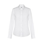THC PARIS WOMEN WH. Popelinowa koszula z długim rękawem dla kobiet. Kolor biały