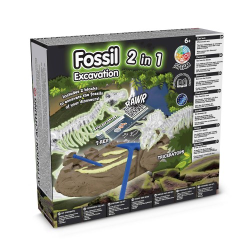 2 in 1 Fossil Excavation Kit I. Gra edukacyjna dla dzieci