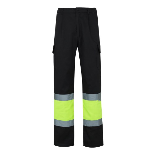 VL POSEIDON. Calças bicolor em sarja multibolsos (210g/m²), em algodão (20%) e poliéster (80%)