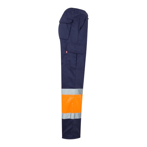 VL POSEIDON LARGE. Dwukolorowe spodnie diagonalne z wieloma kieszeniami (210 g/m²), z bawełny (20%) i poliestru (80%)