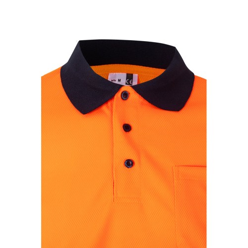 VL CUPID. Dwukolorowa koszulka polo w ptasie oczy (160 g/m²) z krótkimi rękawami, wykonana z poliestru (100%)