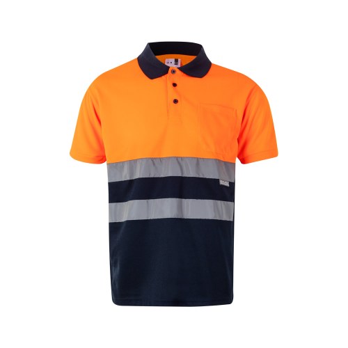 VL CUPID. Dwukolorowa koszulka polo w ptasie oczy (160 g/m²) z krótkimi rękawami, wykonana z poliestru (100%)