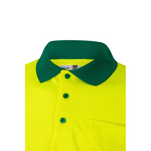 VL VULCAN. Dwukolorowa koszulka polo w ptasie oczy (160 g/m²) z długimi rękawami, z poliestru (100%)