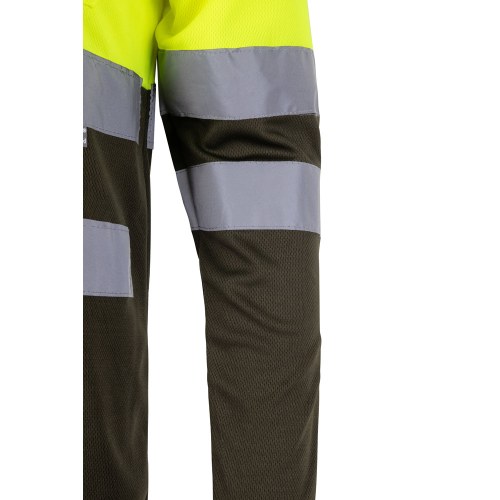 VL VULCAN. Dwukolorowa koszulka polo w ptasie oczy (160 g/m²) z długimi rękawami, z poliestru (100%)