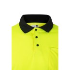 VL VULCAN. Dwukolorowa koszulka polo w ptasie oczy (160 g/m²) z długimi rękawami, z poliestru (100%)