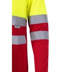 VL VULCAN. Dwukolorowa koszulka polo w ptasie oczy (160 g/m²) z długimi rękawami, z poliestru (100%)