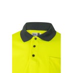 VL VULCAN. Dwukolorowa koszulka polo w ptasie oczy (160 g/m²) z długimi rękawami, z poliestru (100%)
