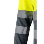 VL VULCAN. Dwukolorowa koszulka polo w ptasie oczy (160 g/m²) z długimi rękawami, z poliestru (100%)