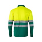 VL VULCAN. Dwukolorowa koszulka polo w ptasie oczy (160 g/m²) z długimi rękawami, z poliestru (100%)