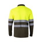 VL VULCAN. Dwukolorowa koszulka polo w ptasie oczy (160 g/m²) z długimi rękawami, z poliestru (100%)