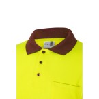 VL VULCAN. Dwukolorowa koszulka polo w ptasie oczy (160 g/m²) z długimi rękawami, z poliestru (100%)