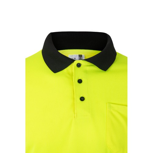 VL VULCAN LARGE. Dwukolorowa koszulka polo w ptasie oczy (160 g/m²) z długim rękawem, poliester (100%)