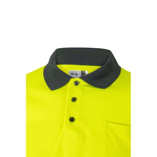 VL VULCAN LARGE. Dwukolorowa koszulka polo w ptasie oczy (160 g/m²) z długim rękawem, poliester (100%)