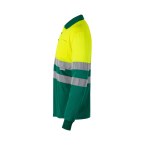 VL VULCAN LARGE. Dwukolorowa koszulka polo w ptasie oczy (160 g/m²) z długim rękawem, poliester (100%)