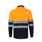 VL VULCAN LARGE. Dwukolorowa koszulka polo w ptasie oczy (160 g/m²) z długim rękawem, poliester (100%)
