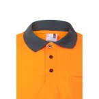 VL VULCAN LARGE. Dwukolorowa koszulka polo w ptasie oczy (160 g/m²) z długim rękawem, poliester (100%)