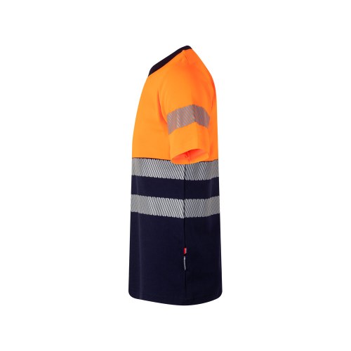 VL BASTET. Dwukolorowa koszulka pikowana (150 g/m²) z bawełny (55%) i poliestru (45%)