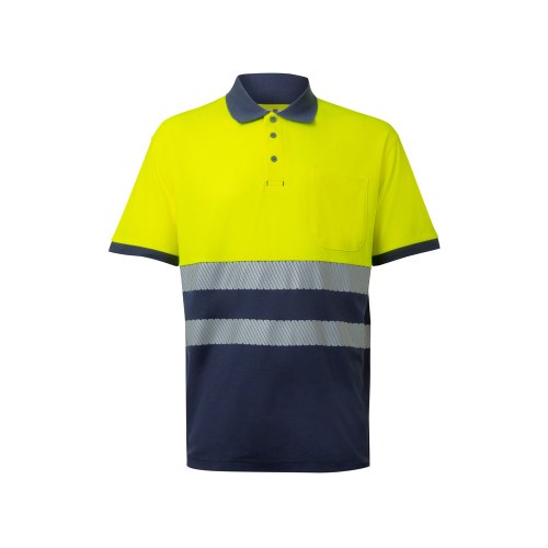 VL ACHELOUS. Dwukolorowa koszulka polo piqué (150 g/m²) z krótkim rękawem, z bawełny (55%) i poliestru (45%)