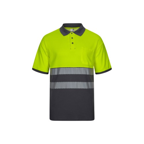 VL ACHELOUS. Dwukolorowa koszulka polo piqué (150 g/m²) z krótkim rękawem, z bawełny (55%) i poliestru (45%)