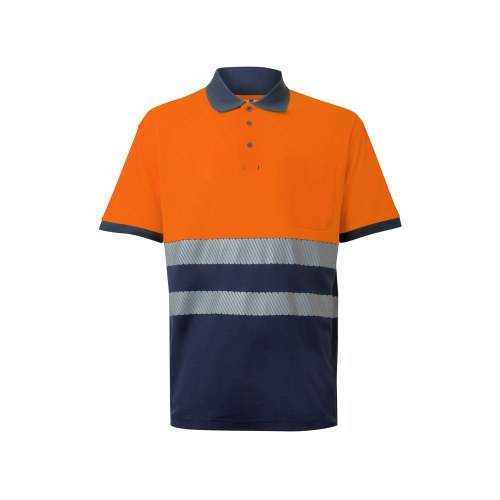 VL ACHELOUS. Dwukolorowa koszulka polo piqué (150 g/m²) z krótkim rękawem, z bawełny (55%) i poliestru (45%)