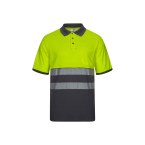 VL ACHELOUS. Dwukolorowa koszulka polo piqué (150 g/m²) z krótkim rękawem, z bawełny (55%) i poliestru (45%)