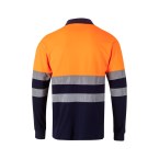 VL PLUTO LARGE. Dwukolorowa koszulka polo pikowana (150 g/m²) z długim rękawem, z bawełny (55%) i poliestru (45%)