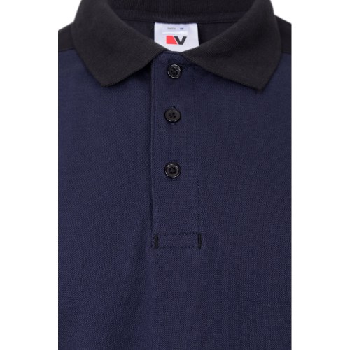 VL VELES. Dwukolorowa koszulka polo piqué (180 g/m²), krótki rękaw, bawełna (60%) i poliester (40%)