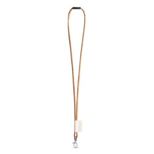 75096. SET Lanyard CORK Long (Ø 5 mm) z karabińczykiem spustowym 9 mm i zapięciem zabezpieczającym Ø 5 mm